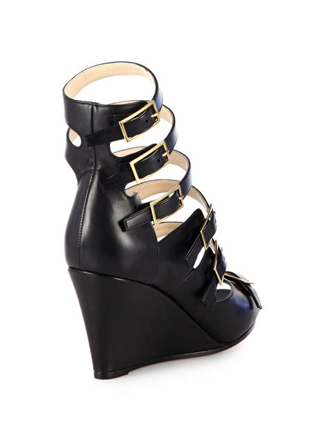 chloe black leather strappy sandals|see by chloe wedges sandals.